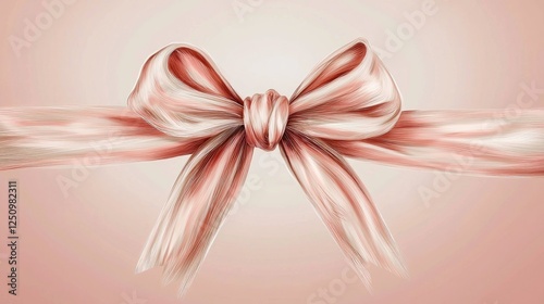 Elegant Satin Ribbon Bow on Soft Pink Background Decorative Design