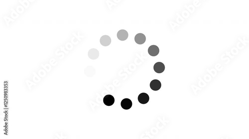 Loading circle animation. Isolated on a white background. Alpha channel. Looped animation.