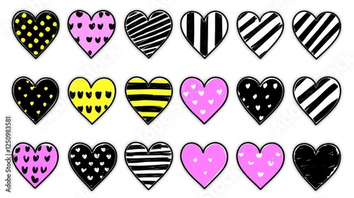 Colorful Heart Patterns in Various Designs and Styles for Use