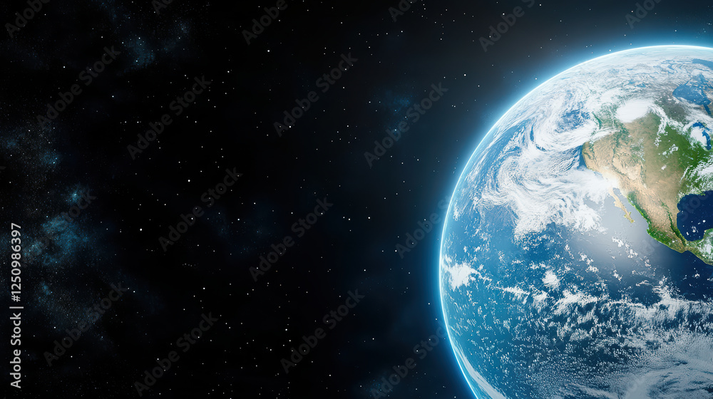 Fototapeta premium stunning satellite view of Earth showcasing its vibrant colors and textures