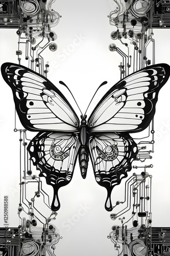 black and white butterfly