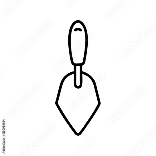 Hand trowel vector icon outline illustration, essential tool for planting and transplanting in gardens