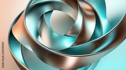 astarte.ai: astarte.ai: Elegant Metallic Swirl - Abstract 3D Design