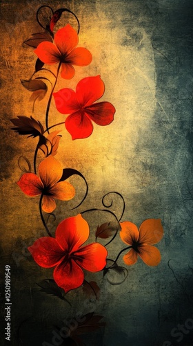 Grunge Floral Design.