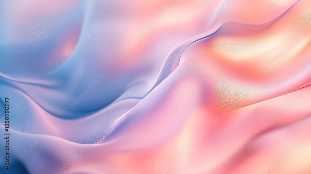 Naklejka premium Abstract Pastel Wave Background with Pink Blue and Orange Gradient
