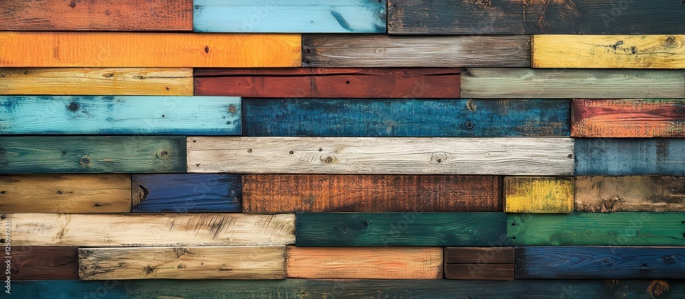 Colorful painted wooden planks wall texture. Colorful painted wooden planks wall texture.