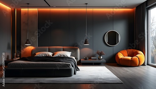 Modern Dark Bedroom Interior Design