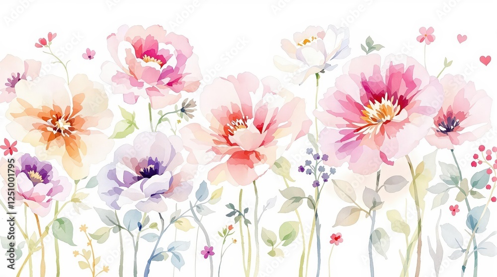Beautiful watercolor flowers Beautiful watercolor flowers