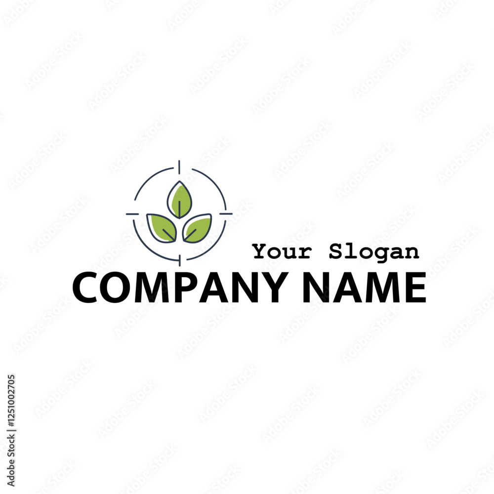 green leaves logo vegan vector icon design company name style