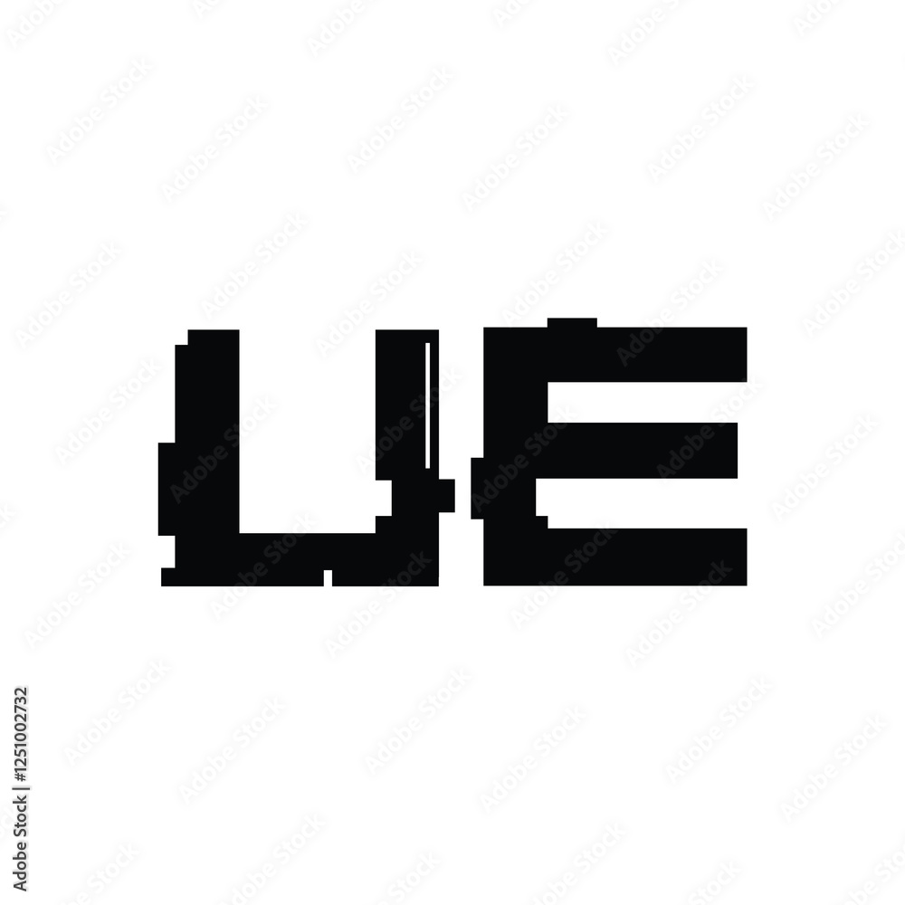 UE monogram logo design letter text name symbol monochrome logotype alphabet character simple logo UE monogram logo design letter text name symbol monochrome logotype alphabet character simple logo
