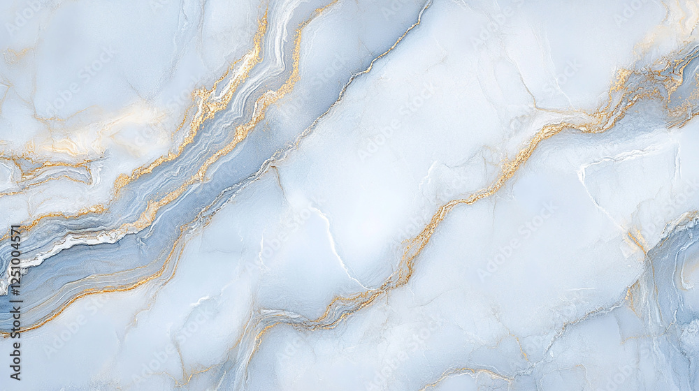 Fototapeta premium Blue and Gold Marble Texture. Luxurious Natural Stone Background