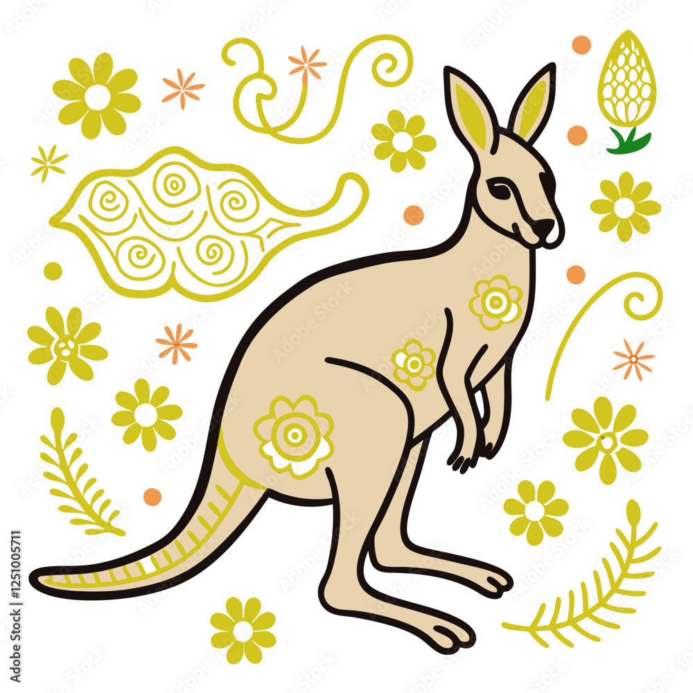 kangaroo with baby kangaroo with baby