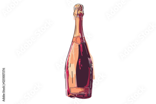 champagne bottle isolated illustration