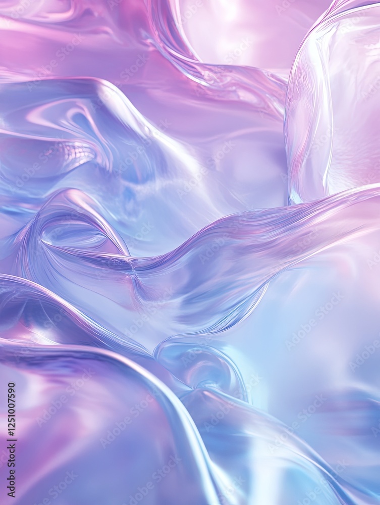 Fototapeta premium Ethereal Fluidity: Abstract Waves of Iridescent Color and Light