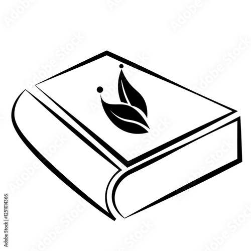 Minimalist Book Leaf Vector Art for Eco-Friendly Themes