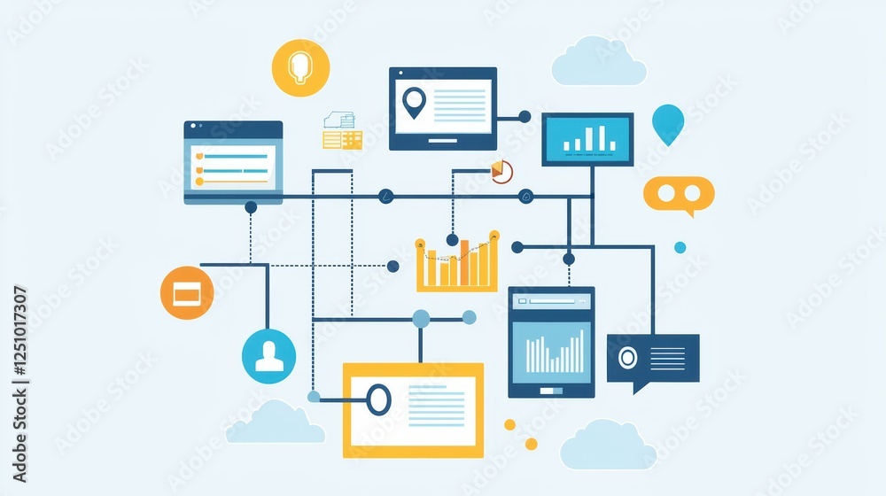 A vector illustration of a social media network concept. Generative AI A vector illustration of a social media network concept. Generative AI
