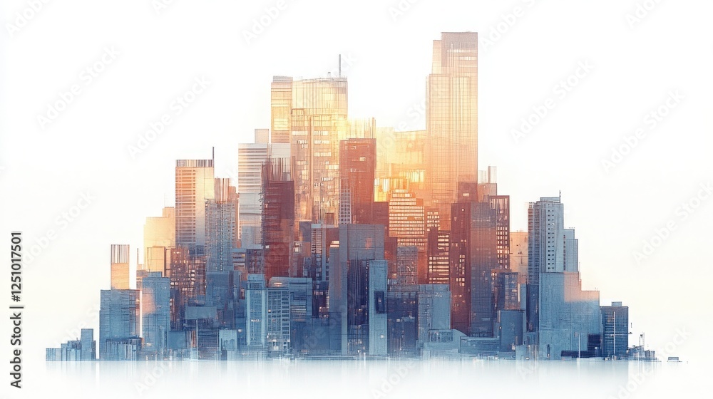 Fototapeta premium Building and city illustration. Illustration isolated on white background. Graphic concept for your design