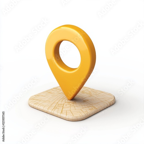 sharp 3D render of a location pin icon a clean white background.