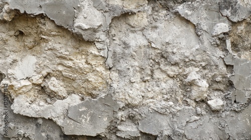 Weathered Concrete Wall Showing Extensive Damage and Decay