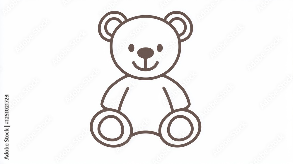 120.A stylized, editable vector outline of a teddy bear, with clear and smooth lines. The teddy bear icon is isolated on a white background, making it versatile for use in apps, websites, or other 120.A stylized, editable vector outline of a teddy bear, with clear and smooth lines. The teddy bear icon is isolated on a white background, making it versatile for use in apps, websites, or other