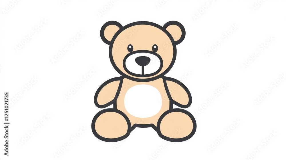 120.A stylized, editable vector outline of a teddy bear, with clear and smooth lines. The teddy bear icon is isolated on a white background, making it versatile for use in apps, websites, or other 120.A stylized, editable vector outline of a teddy bear, with clear and smooth lines. The teddy bear icon is isolated on a white background, making it versatile for use in apps, websites, or other