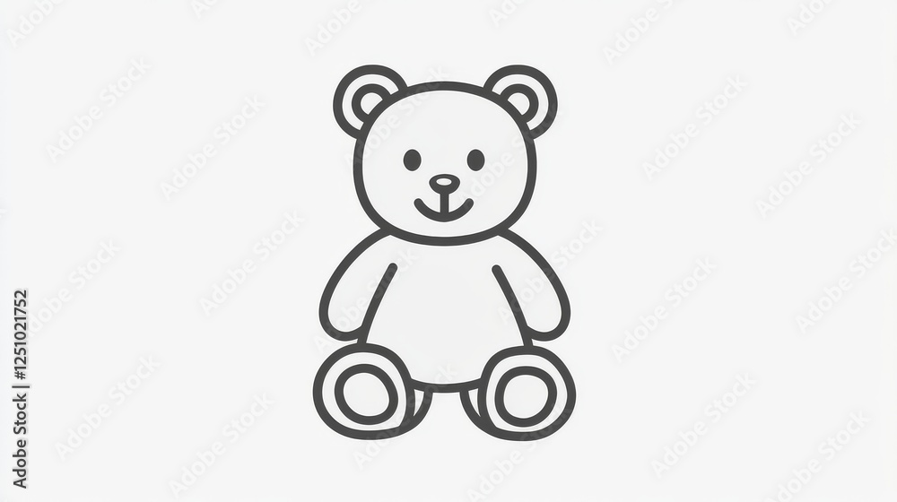 120.A stylized, editable vector outline of a teddy bear, with clear and smooth lines. The teddy bear icon is isolated on a white background, making it versatile for use in apps, websites, or other 120.A stylized, editable vector outline of a teddy bear, with clear and smooth lines. The teddy bear icon is isolated on a white background, making it versatile for use in apps, websites, or other