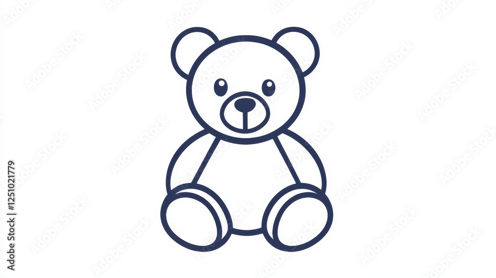 120.A stylized, editable vector outline of a teddy bear, with clear and smooth lines. The teddy bear icon is isolated on a white background, making it versatile for use in apps, websites, or other 120.A stylized, editable vector outline of a teddy bear, with clear and smooth lines. The teddy bear icon is isolated on a white background, making it versatile for use in apps, websites, or other
