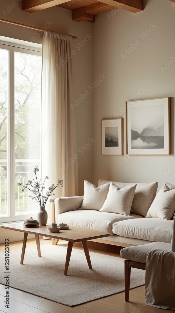 Fototapeta premium Elegant Japandi Living Room