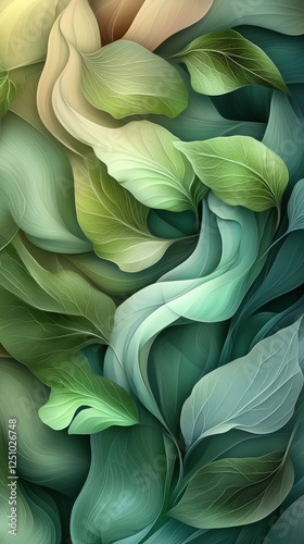 Lush Green Leaves Abstract.