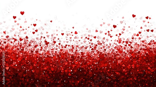 Red and Pink Heart Confetti Decoration for Festive Background Design