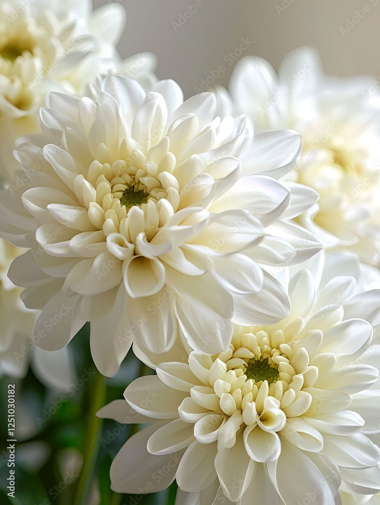 White flowers showcased in soft lighting to highlight their serene, romantic beauty White flowers showcased in soft lighting to highlight their serene, romantic beauty