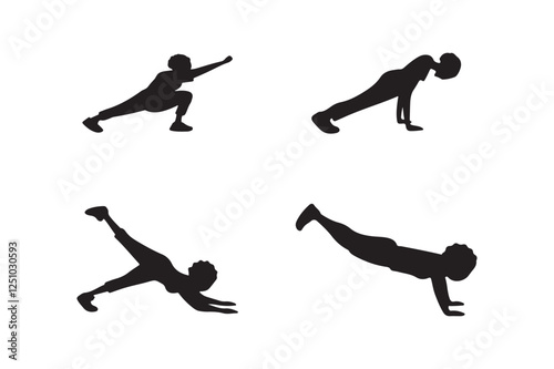 Set of Energy gym logo vector illustration white background