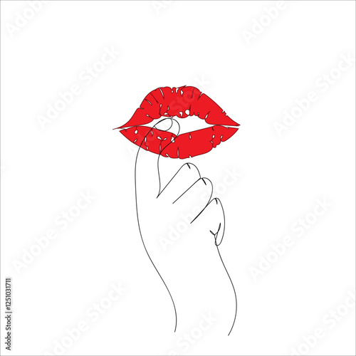 red lips with a kiss