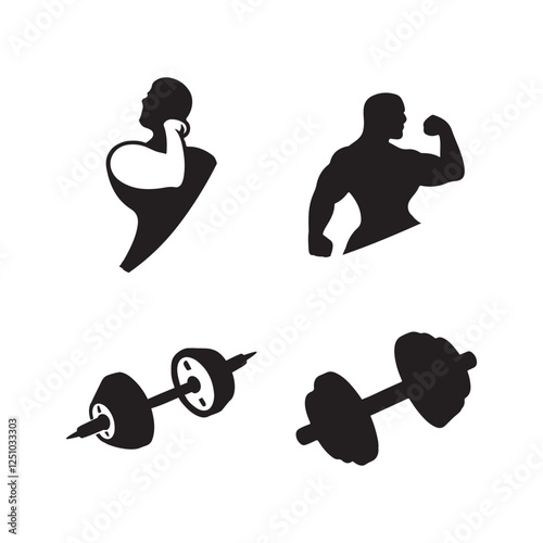 Set of Energy gym vector