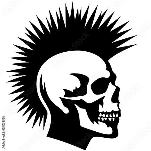 Punk skull silhouette