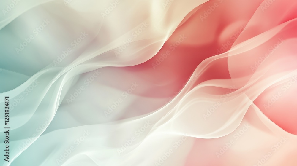 Fototapeta premium Soft Pastel Fabric Drape with Flowing Waves