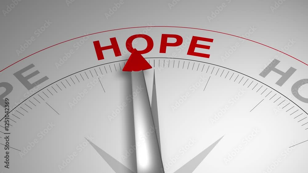 Hope text or word with a gauge arrow on a compass, representing guidance and direction on a clean white background. Ideal for business, coaching, consulting, and concept Hope text or word with a gauge arrow on a compass, representing guidance and direction on a clean white background. Ideal for business, coaching, consulting, and concept