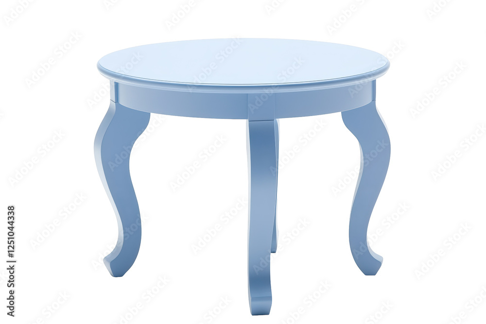 Isolated Light Blue Occasional Table with Three Legs Isolated Light Blue Occasional Table with Three Legs