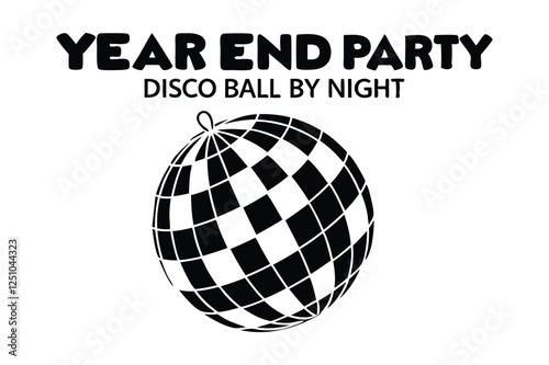 Poster year end party disco ball