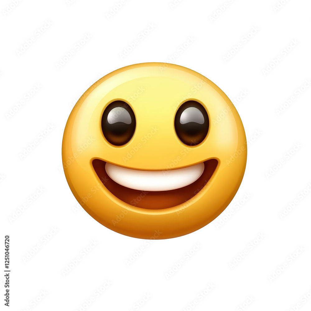 Isolated Yellow Smiling Emoji with Simple Eyes and a Wide Grin Isolated Yellow Smiling Emoji with Simple Eyes and a Wide Grin