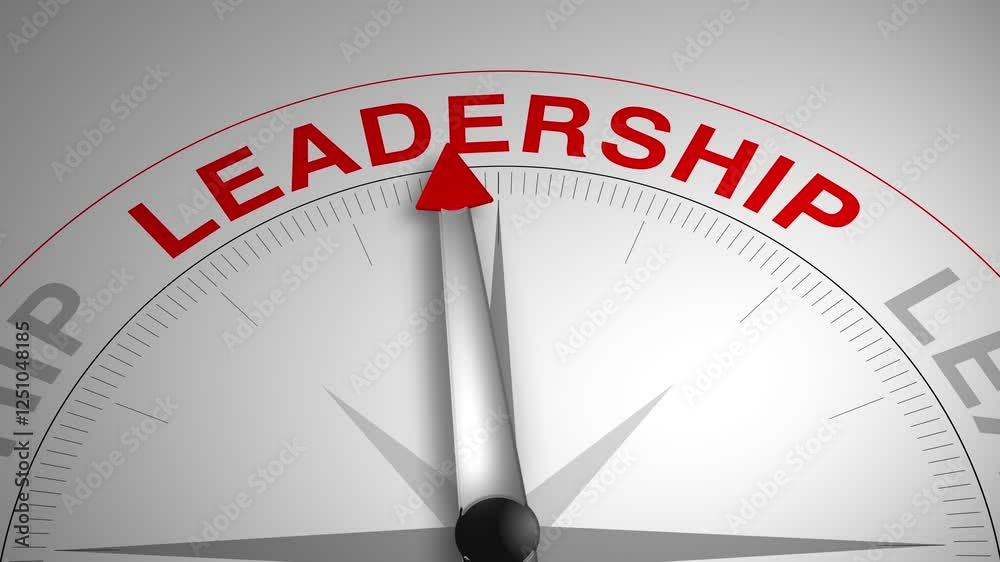Leadership text or word with a gauge arrow on a compass, representing guidance and direction on a clean white background. Ideal for business, coaching, consulting, and concept Leadership text or word with a gauge arrow on a compass, representing guidance and direction on a clean white background. Ideal for business, coaching, consulting, and concept