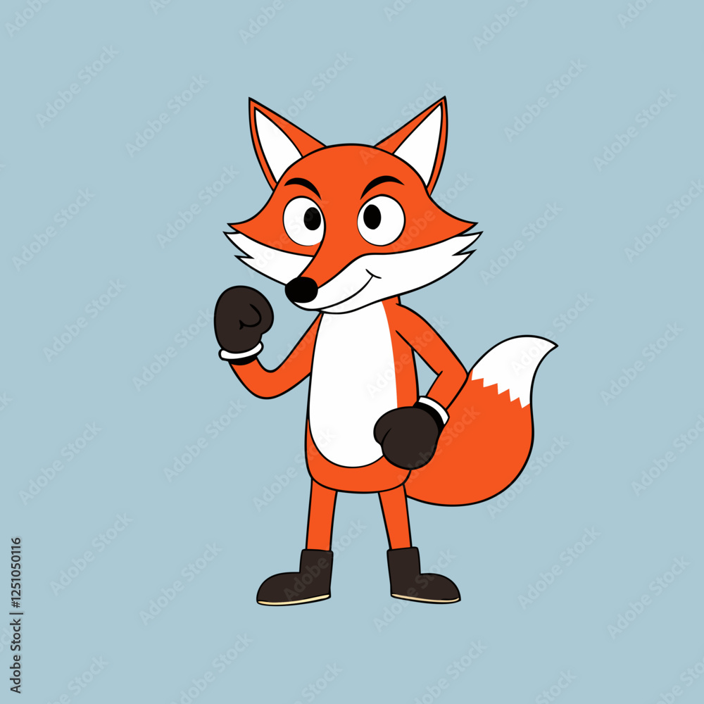 Obraz premium fox wearing boxing gloves