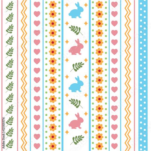 Draw a seamless pattern with cute Easter bunnies Wallpaper printable paper