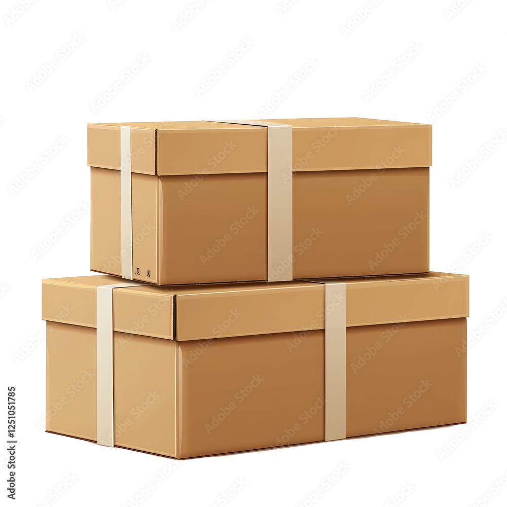 Isolated Stack of Rectangular Cardboard Boxes Isolated Stack of Rectangular Cardboard Boxes