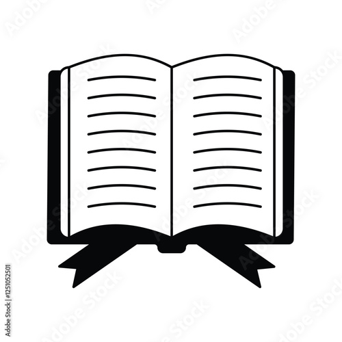 quran glyph outline icon with white background vector stock illustration