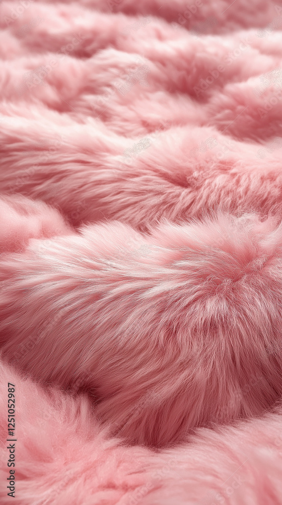 Close-up of Pink Fur Texture Background for Cozy and Stylish Interiors