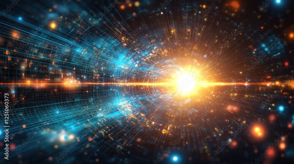 Abstract Digital Tunnel of Light and Data Streams Abstract Digital Tunnel of Light and Data Streams