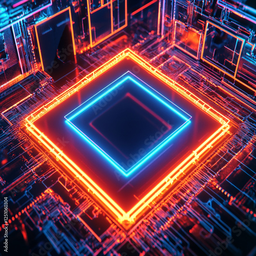 半導体のシンプルな素材イラスト