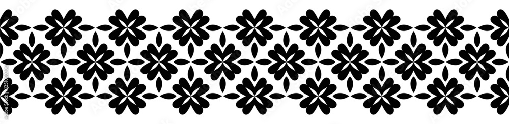 Fototapeta premium Vintage ornamental border design with ethnic pattern.