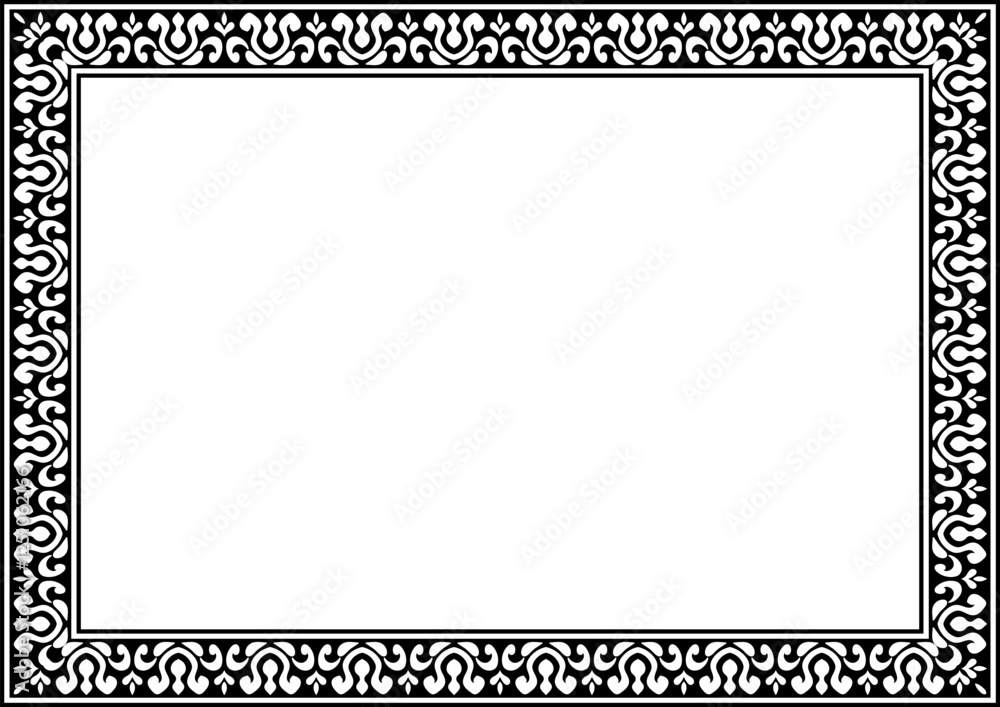 Vintage ornamental frame and border design with ethnic pattern.